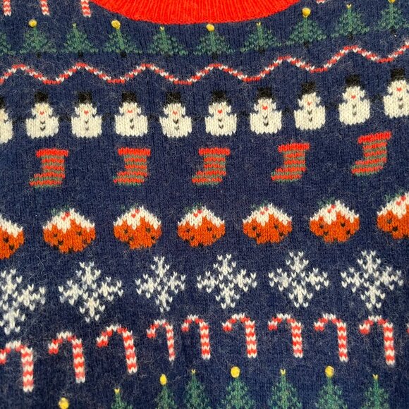 Mini Boden Boy's All Over Christmas Fair Isle Sweater 11-12 Years Wool Blend - Picture 5 of 15